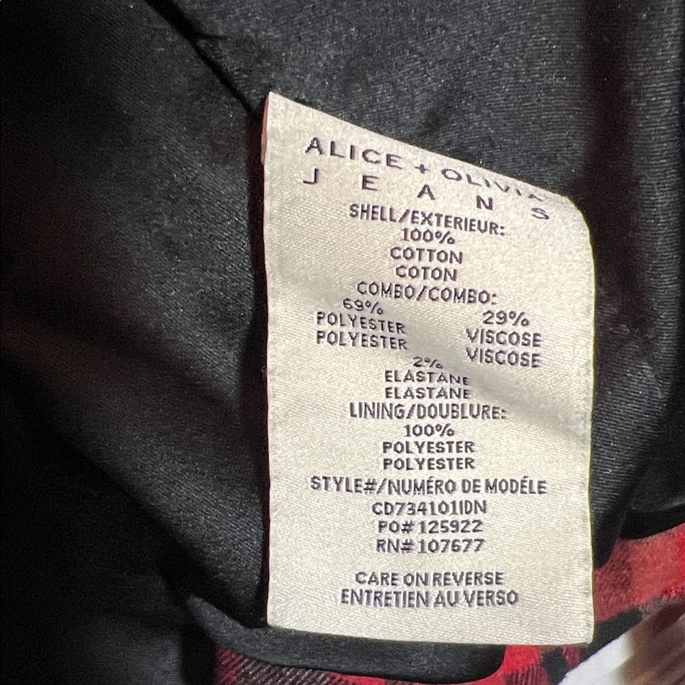 Alice + Olivia - Cody Checked Flannel And Denim Biker Jacket - Picture 8 of 10